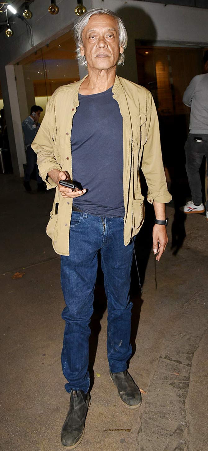 Filmmaker Sudhir Mishra also attended the special screening of Baba Azmi's film at the Juhu theatre.