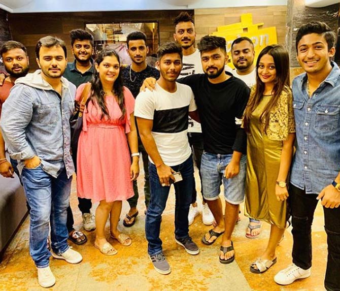 Axar Patel shared this photo with his group of friend and wrote, 'Wherever we are, it is our friends that make our world. #friendsforever #squadgoals'