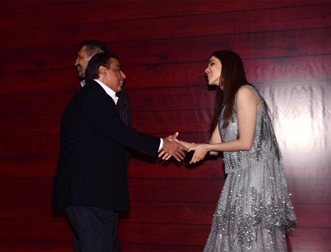 Genelia Deshmukh attended the bash along with her husband Riteish Deshmukh. She sported a silver embellished gown and straightened her hair.