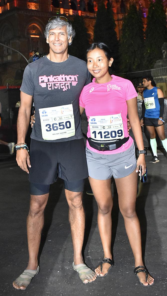 Milind was complimented by his wife Ankita Konwar as the two participated in the Mumbai Marathon, thereby setting major fitness goals for new-age couples 