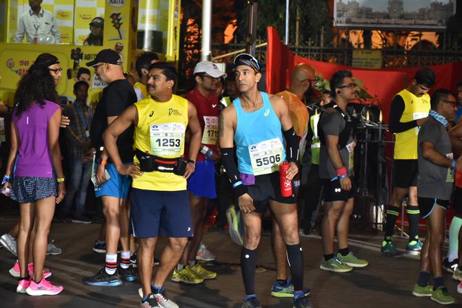 In photo: Girish Bindra, running mentor and coach who has 14 ultramarathons and14 full marathons  to his credit snapped at Mumbai Marathon