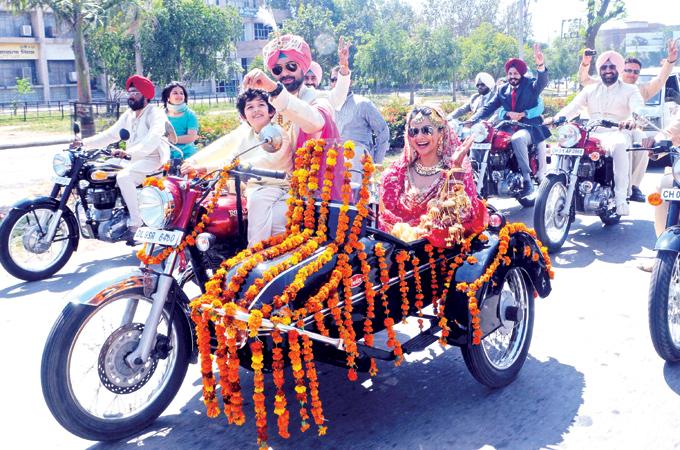 While Gul was dressed in a pink lehenga with heavy necklace and earrings, turbaned Rishi wore a designer sherwani. The highlight of the day turned out to be the baarat, that saw her cousins, friends (including girls) and a 63-year-old aunt riding Enfields. Panag is also an expert in riding bikes, but on her wedding day, Rishi took centre stage. Traffic came to a standstill as many people on the road wondered what the newlyweds were up to. The marriage party was a personal affair with only family friends and selected guests invited.