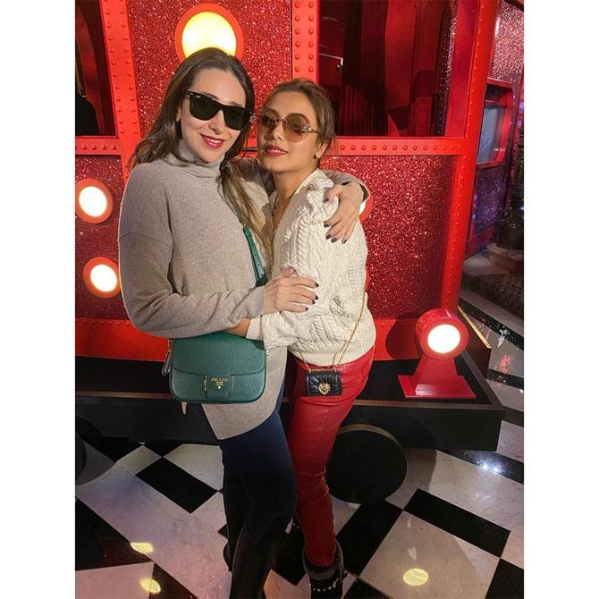 A rare reunion! Karisma Kapoor and Rani Mukerji strike a pose.