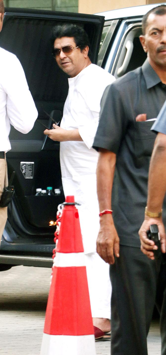 In photo: Raj Thackeray clicked at the premises of the Kokilaben Ambani hospital.