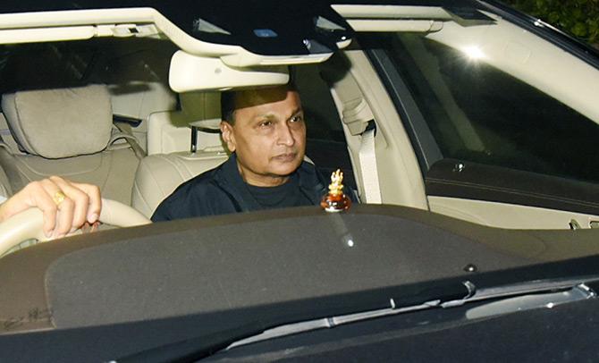 In photo: Industrialist Anil Ambani arrives to meet Shabana Azmi at Kokilaben Ambani hospital.