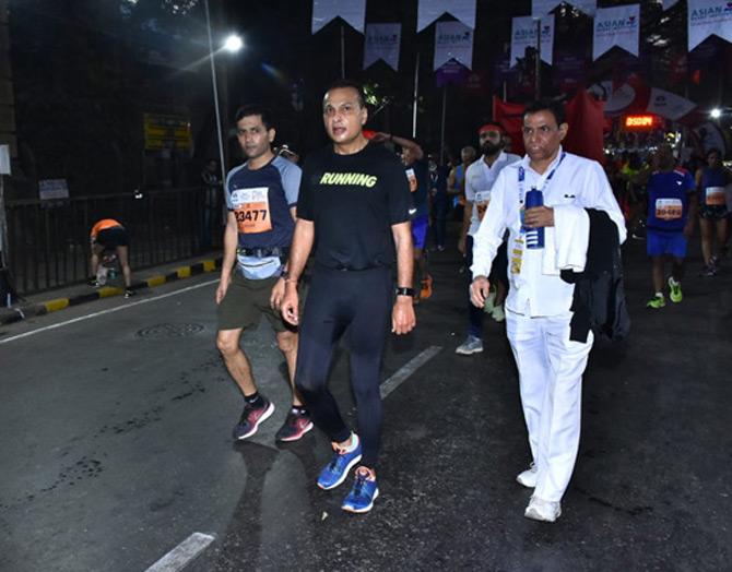 Industrialist Anil Ambani was snapped at the 17th edition of the Mumbai Marathon. The business magnate not only graced the event but also took part in one of the races.