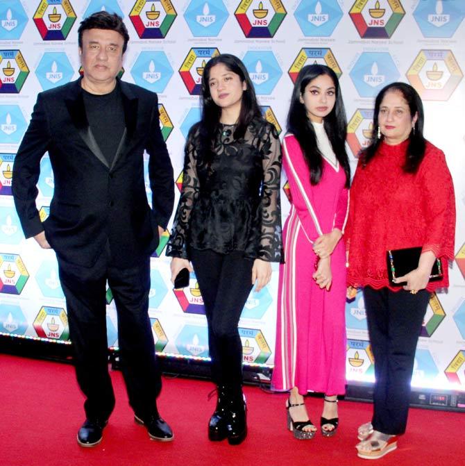 Anu Malik attended the school event with daughters Anmol Malik and Ada Malik and wife Anju Anu Malik.