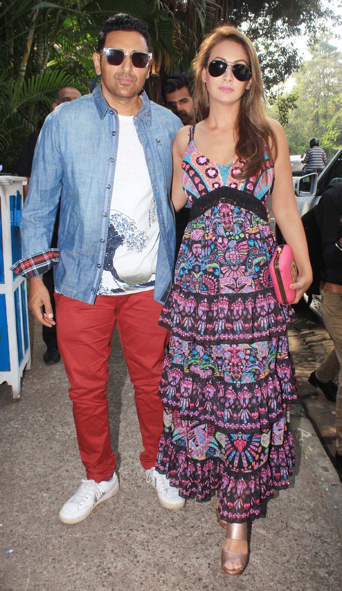 Parvin Dabas made a stylish appearance at Kim Sharma's birthday bash with wife Preeti Jhangiani. On the work front, Pravin was last seen in web series Hostages opposite Tisca Chopra and Ronit Roy.