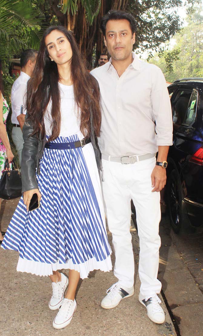Director Abhishek Kapoor and his wife Pragya Yadav Kapoor also attended Kim Sharma's birthday bash at a popular eatery in Bandra.