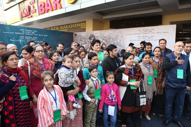 The makers of Shikara hosted a special screening for Kashmiri Pandit from Jagti Migrant Camp, Jammu in New Delhi 19 January 2020. All pictures/Pallav Paliwal