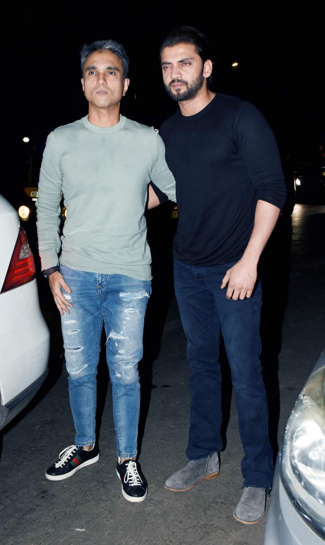 Mudassar Aziz and Zaheer Iqbal walked at Sudhir Mishra's birthday bash together. Zaheer, for the unversed, made his Bollywood debut with The Notebook.