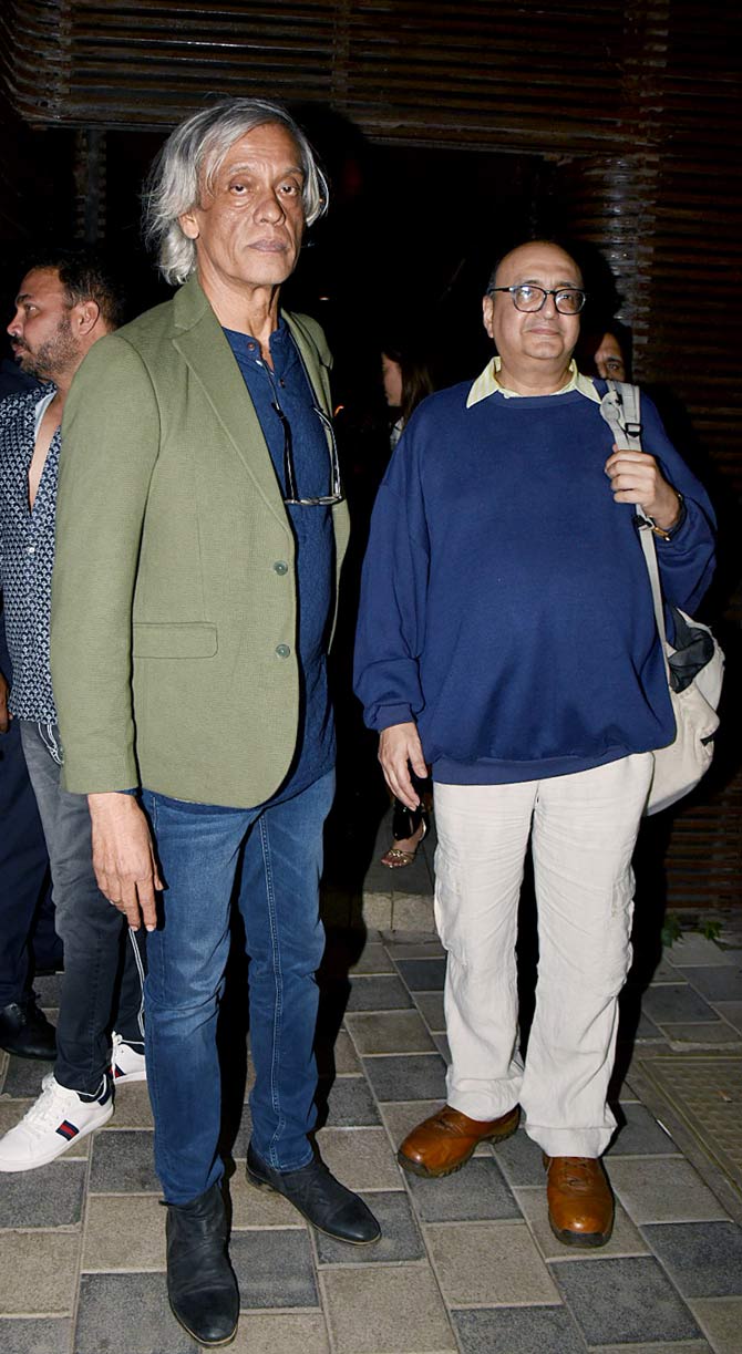 Sudhir Mishra, who was last seen as a writer and director in Daas Dev, posed for the paparazzi at his party.