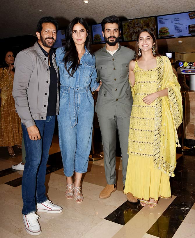 Katrina Kaif and host of other Bollywood celebrities attended the special screening of Kabir Khan's web series The Forgotten Amry - Azaadi Ke Liye at a multiplex in Andheri. All pictures/Yogen Shah
In picture: Katrina Kaif with Kabir Khan, Sunny Kaushal and Sharvari Wagh pose for the photographers.