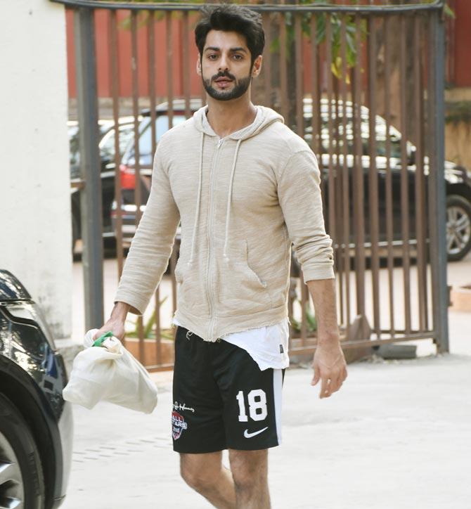 Television actor and host Karan Wahi was also part of the football session at the ground in Juhu.