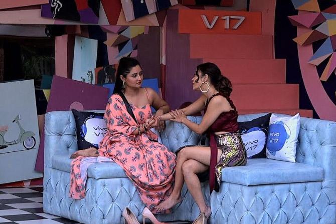 OMG girl Devoleena Bhattacharjee returned to the house as close friend Rashami Desai's connection. It was nice to watch Devo reconnecting with Rashami and Sidharth, and the three indulge in some fun banter.