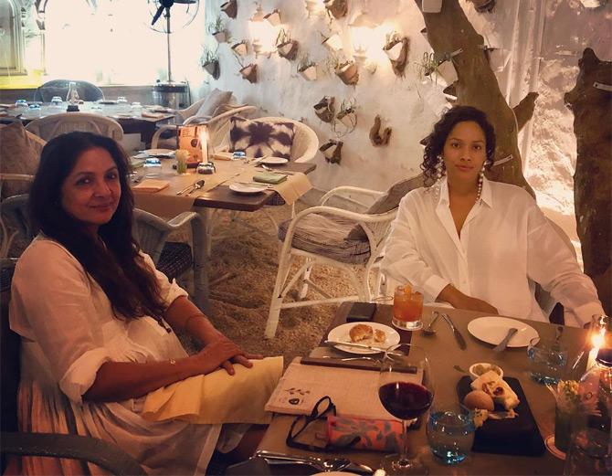 Masaba Gupta loves bonding with her friends and family over food. From sipping wine at 35,000 ft to bonding with her mom Neena Gupta over food at various cafes, actress Neena Gupta is definitely Masaba's partner-in-crime when it comes to food. Masaba shared this picture from one of her visits to a cafe with her mom Neena Gupta. While sharing this picture with her fans, Masaba captioned it: Coffee and Cream!


