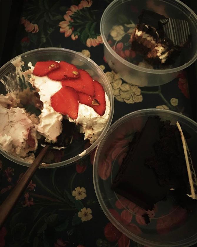 Showing once again why food is the way through her heart, Masaba gets witty as she gorges on three different kinds of cake as she still lays in her bed. While sharing this picture of three different cakes, Masaba wrote: Some days you need a cake to get out of bed. Three kinds. Saviour!
