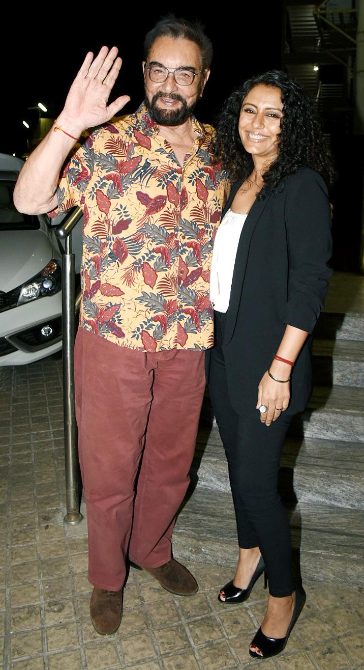 Alaya F's grandfather Kabir Bedi attended the special screening with wife Parveen Dusanj hosted in the city.