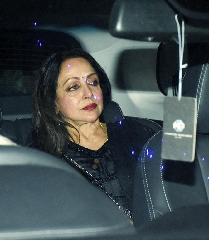 Hema Malini, who shared the screen space with Sanjay Khan in the movie Babul Ki Galiyan, also attended the actor's birthday bash hosted in Mumbai.