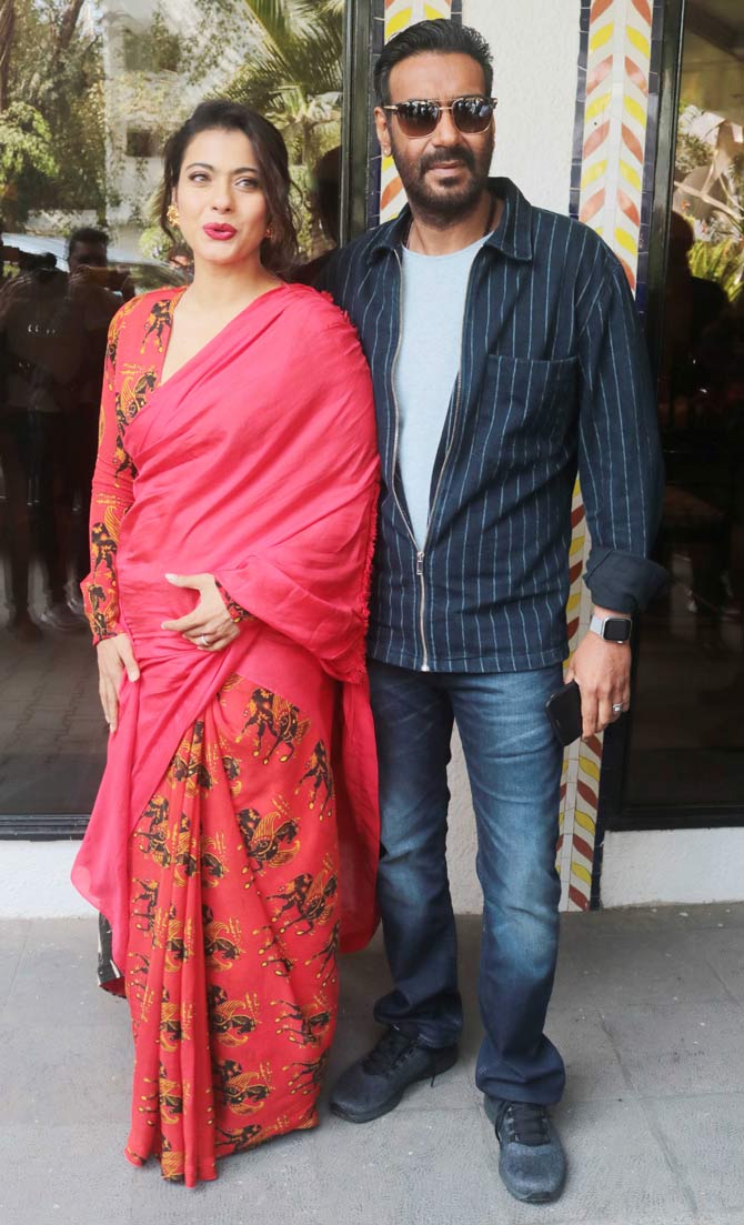 Ajay Devgn was snapped with his wife Kajol at a plush hotel in the same suburb. The couple was out promoting their upcoming film, Tanhaji: The Unsung Warrior, which is based on the battle between the Marathas and the Mughals for Kondhana fort.