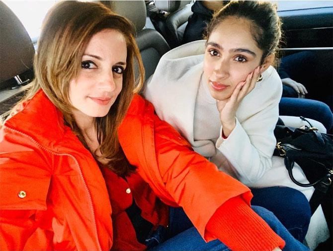 Sussanne Khan shares a close relationship with Hrithik Roshan's family, and this vacation is proof enough! Seen posing with the Super 30 actor's cousin Pashmina, the duo seems to be having a fun time while on the trip.