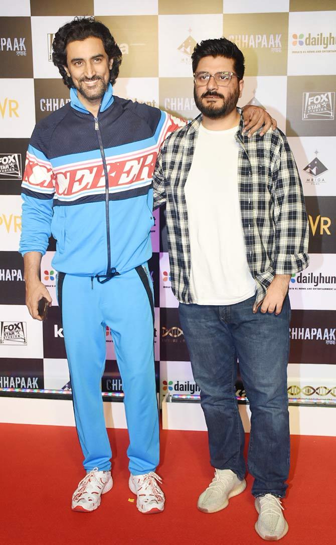 Kunal Kapoor and filmmaker Goldie Behl were all smiles as they attended the special screening of Chhapaak in Juhu.