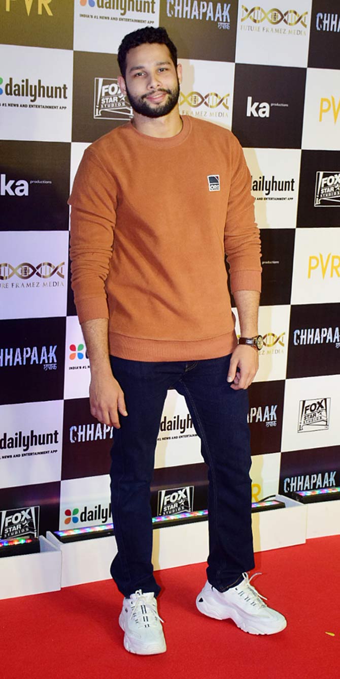 Ranveer Singh's Gully Boy co-star Siddhant Chaturvedi also attended the special screening of Chhapaak.