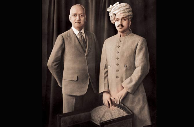 Sarkar with Raghubir Sinh, December 1937