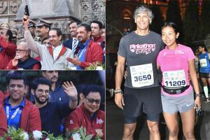 Uddhav-Aaditya, Anil Ambani, Milind Soman attend Mumbai Marathon 2020