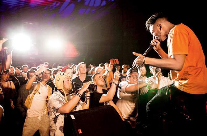 Beat-boxers practise their craft at gigs
