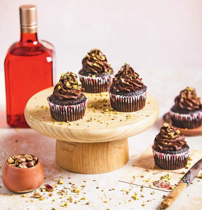 Blood orange cointreau cupcakes with pistachio