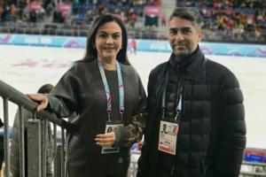 Nita Ambani catches up with shooter Abhinav Bindra at Youth Olympics