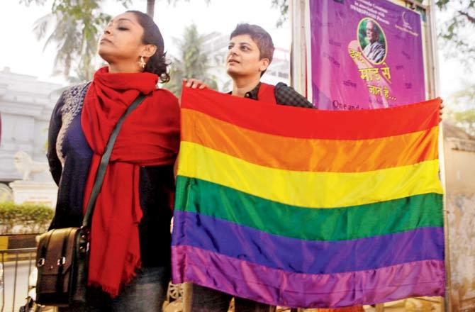 Protesters raise slogans at Shivaji Park on Friday evening