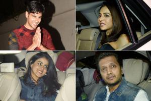 Rakul Preet Singh, Riteish Deshmukh with Genelia at Sidharth Malhotra's birthday bash