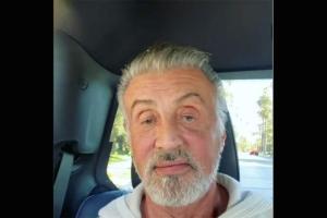 Sylvester Stallone debuts his natural grey hair