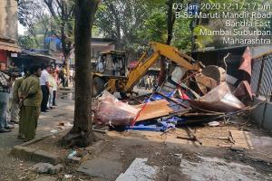 Mumbai: BMC razed illegal structures in Bandra