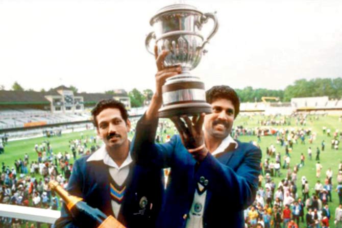 Kapil Dev lifts the 1983 World Cup