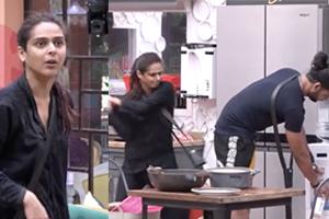 OMG! Madhurima Tuli hits Vishal Singh with a frying pan