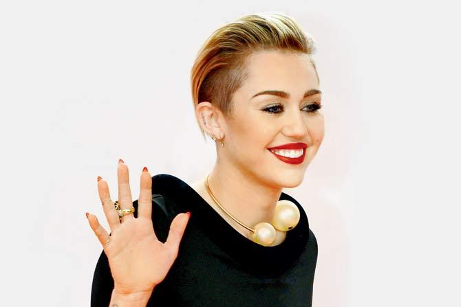 Miley Cyrus sports a fader.  PIC/AFP