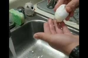 Video showing hack for peeling boiled egg shells impresses internet