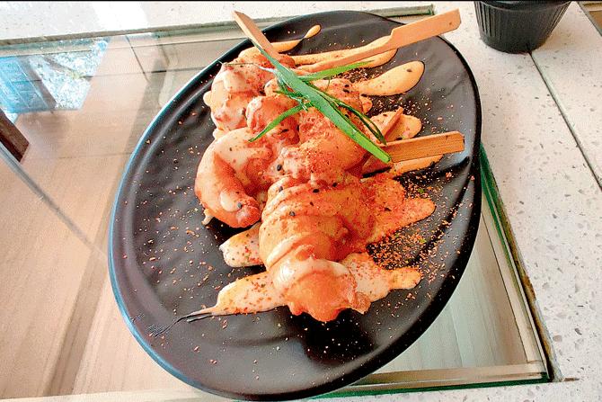Prawn corn dog