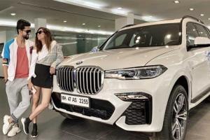 Sargun Mehta and Ravi Dubey proudly flaunt their brand new BMWX7