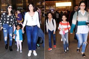 Sunny Leone and Maanayata Dutt back with kids from family vacation