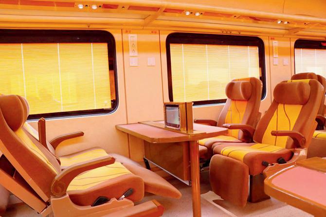 Inside view of the second Tejas Express