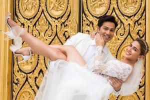 Coolie No. 1 new poster: Varun, Sara as the newly married couple