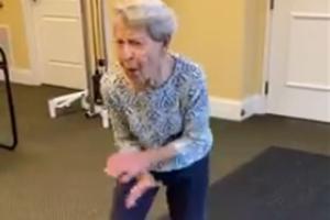 Viral video: 91-year-old woman dances after end of therapy