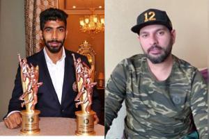 Yuvraj trolls Bumrah on Instagram after he shares picture with trophies