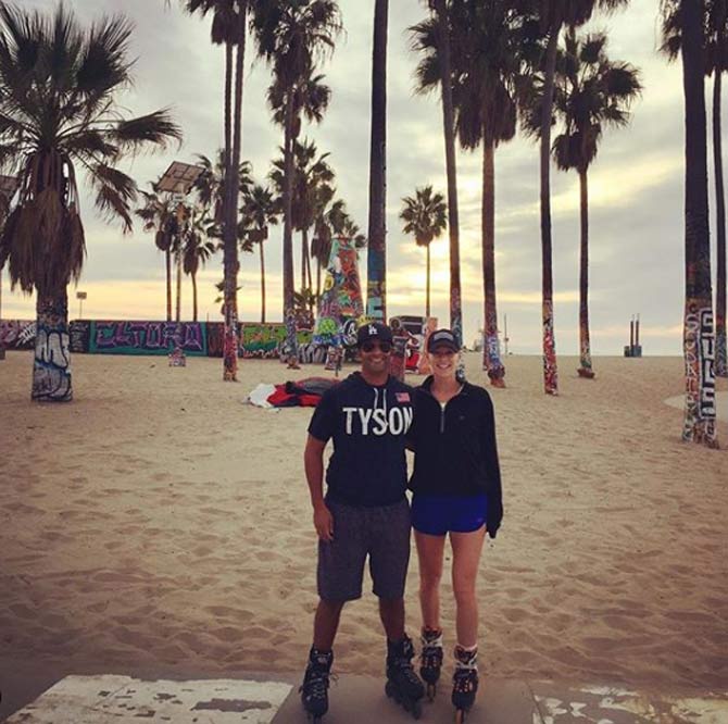 In picture: Alison Riske with husband Stephen Amritraj during one of their day outings near the beach