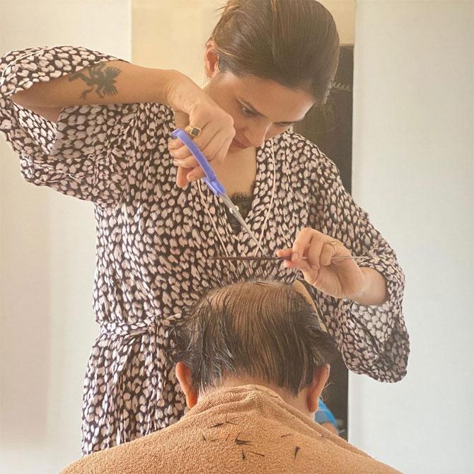 Such is her bond with her daddy dearest that Mimi was seen spending quality time with her dad Arun Chakraborty during the lockdown period. What's more? On the occasion of Father's day, Mimi even gave her dad a haircut. She captioned the picture, 