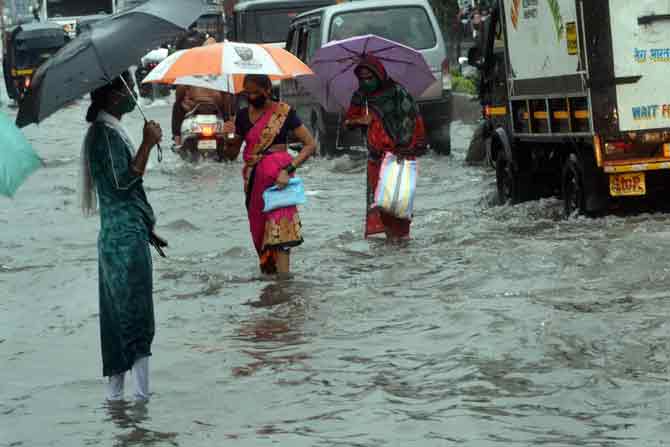 Heavy rains continued to lash Mumbai and neighbouring areas for the fourth consecutive day with the India Meteorological Department (IMD) predicting intense spells in isolated areas.